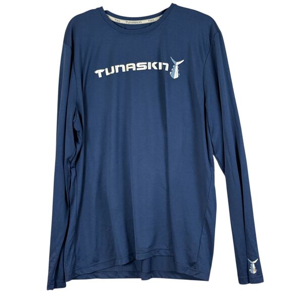 Tunaskin Long Sleeve Shirt Mens 2XL Echo Performance Navy - Picture 1 of 10